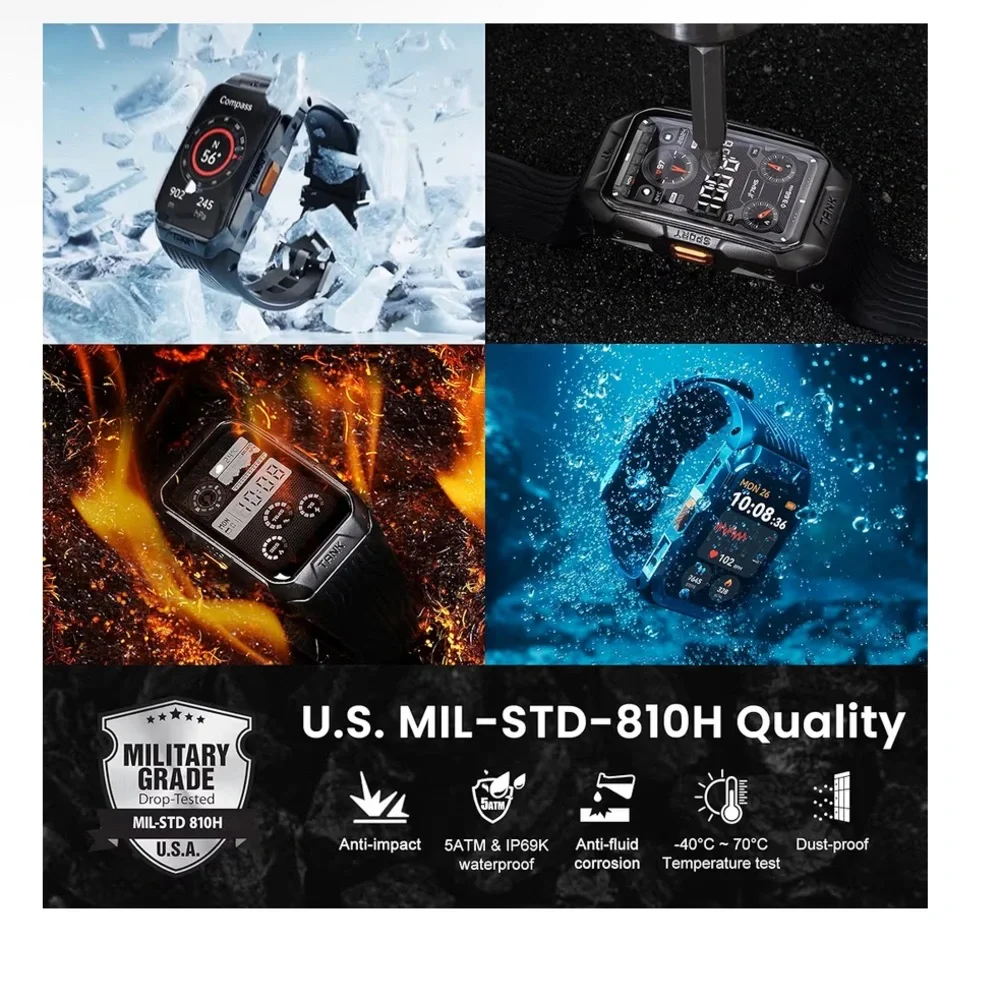 AMAZING LOW PRICE: NWT Retail $130 KOSPET Tank X2 Smart Watch Fitness Tracker